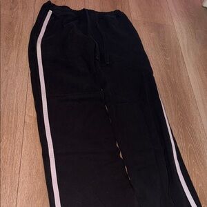 Black Jogger Pants with White Stripe
